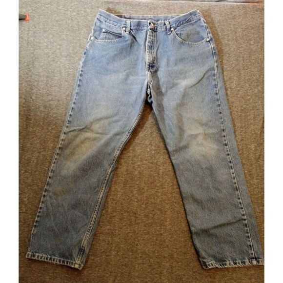 Wrangler Denim Jeans Relaxed Fit Men's 38X30 Workwear, Classic Straight Leg - Picture 1 of 8